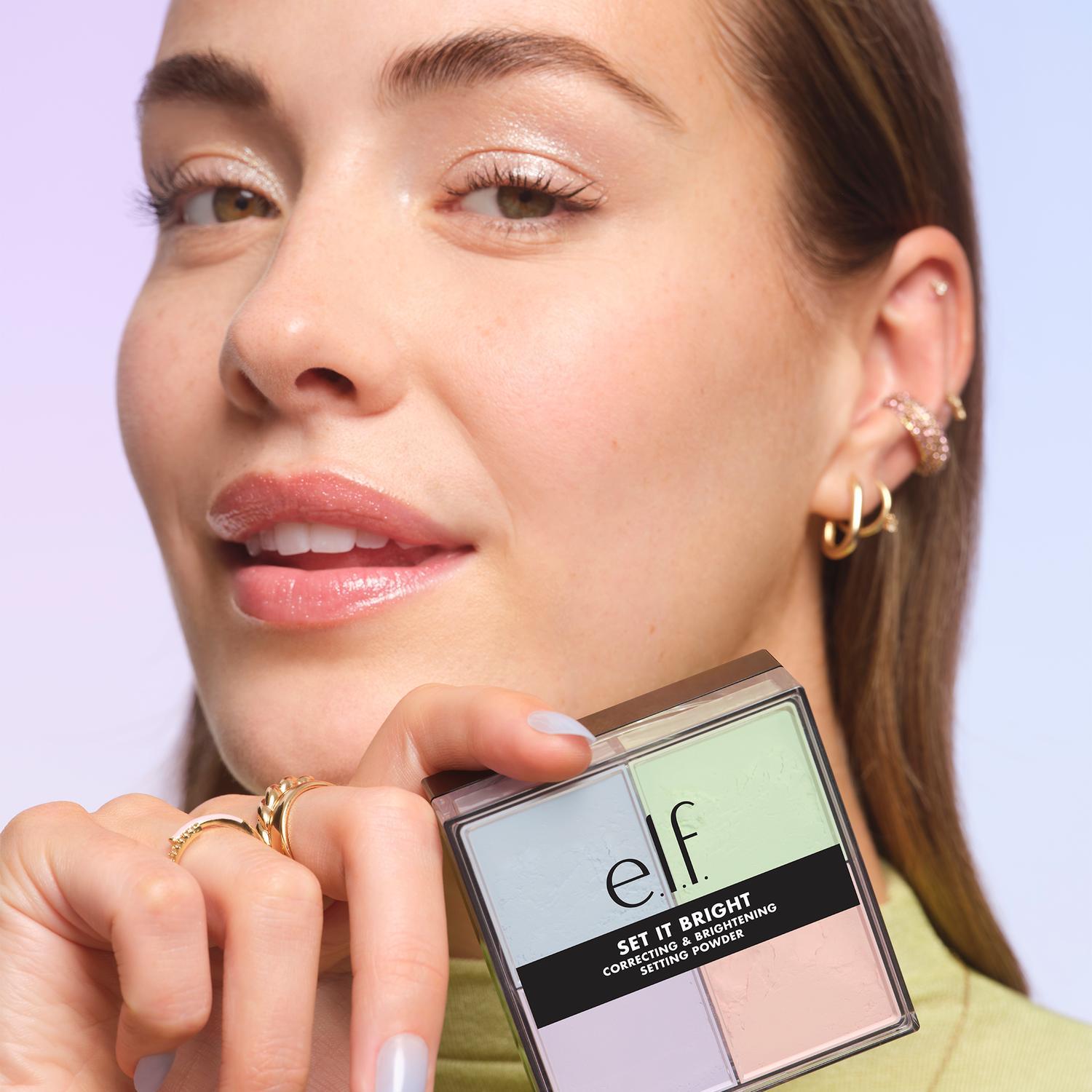E.L.F. SET IT BRIGHT CORRECTING & BRIGHTENING SETTING POWDER QUAD (CUARTETO DE POLVO SUELTO PARA ROSTRO)